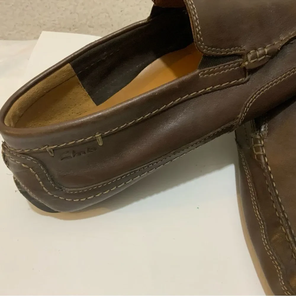 Clark’s leather driving slip Ons shoes - Mens 910.5 M/44
